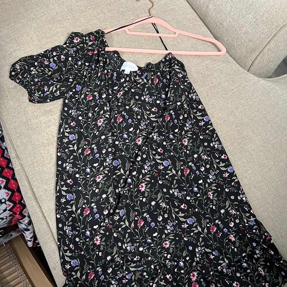 French Grey One Shoulder Dress Medium